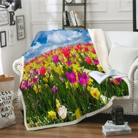 spring tulip throw blanket floral blankets for bed peony flower pink blanket gothic gray plush bedspreads