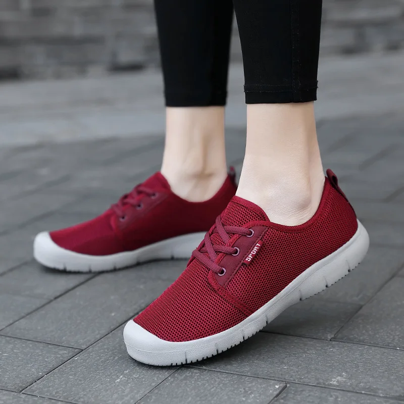 

Spring Autumn Women Outdoor Fitness Shoes Soft Soles Yoga Shoes Mesh Breathable Women's Flats Comfort Walking Plus Size 35-42