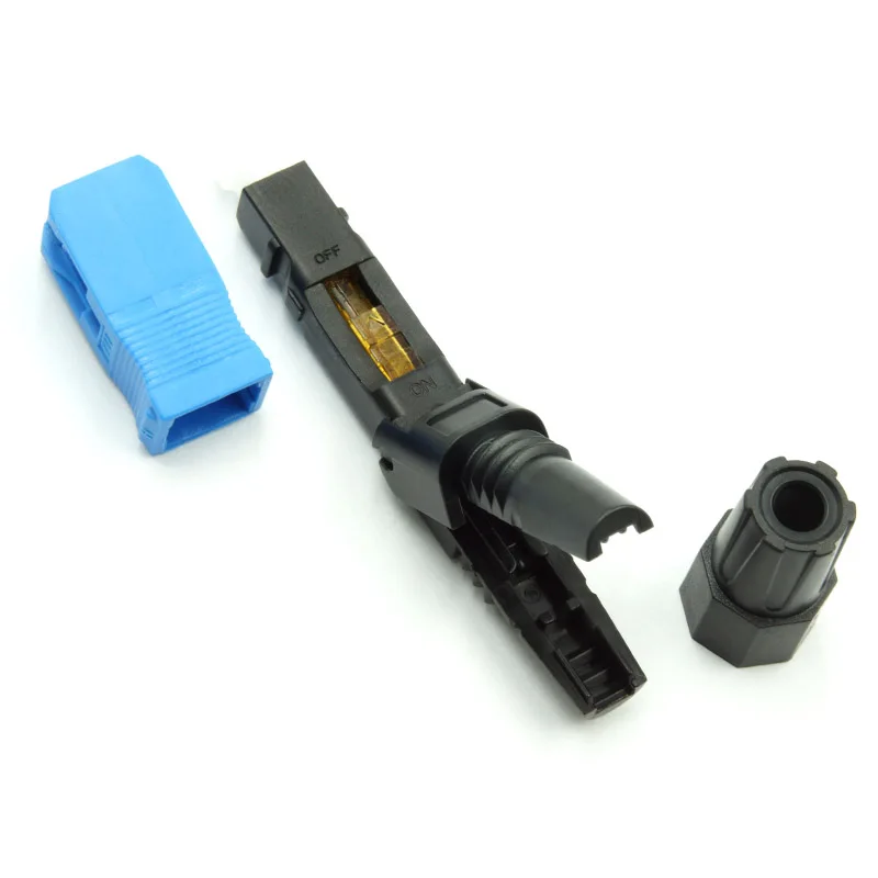 Free shipping 100pcs/lot ≤0.3dB 8802-TLC/3 60mm SC UPC single-mode FTTH Fiber Optic SM Fast Connector SC/UPC Quick-Connector