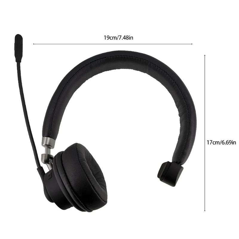 

Bluetooth Headset with Noise Canceling Microphone V5.0 Earphone Wireless Headpho