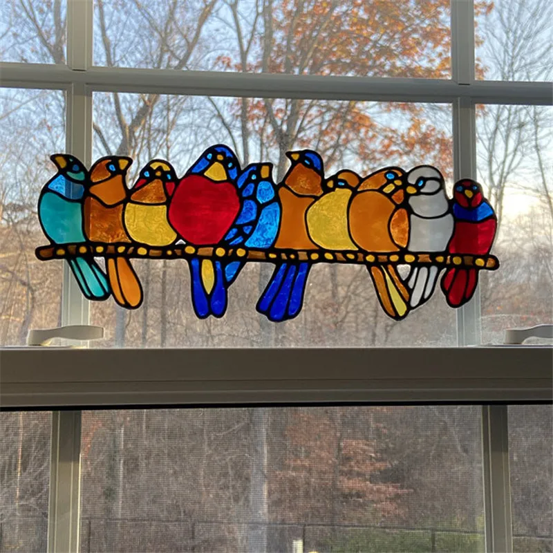 

Hot New Arrival Simple Style Cartoon Birds Stickers Ornaments Window Wall Pendant Animal Modern Cartoon Home Room Decoration