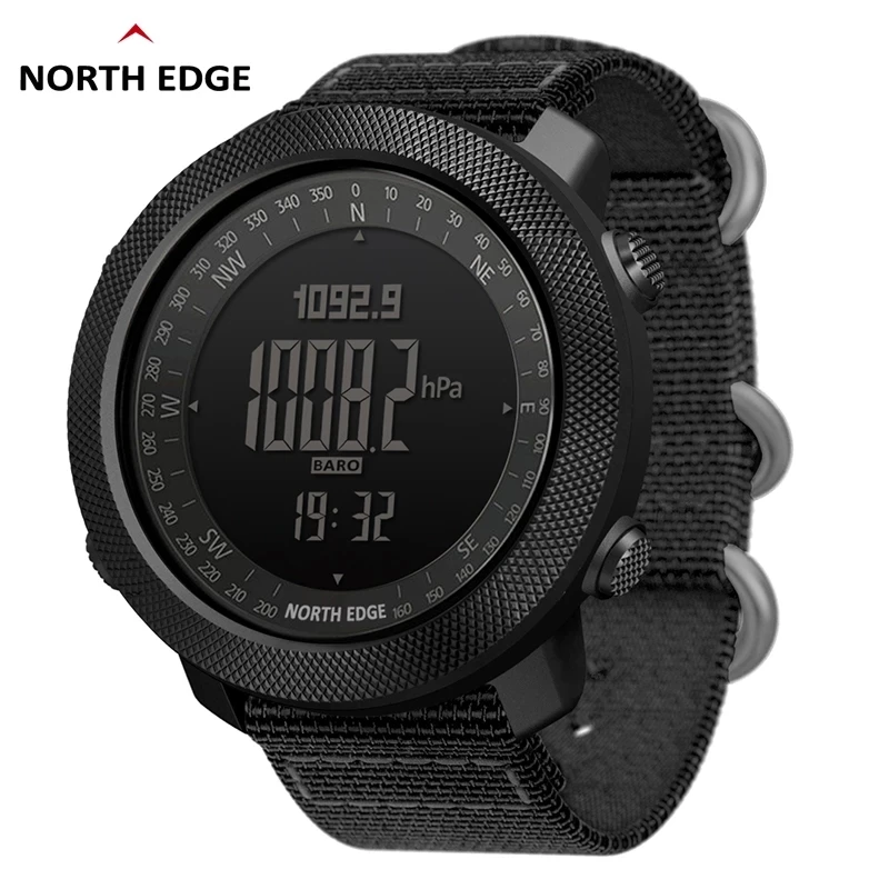 NORTH EDGE Men's Sports Watch Hours Running Swimming Military Watch Altimeter Barometer Compass Waterproof 50m