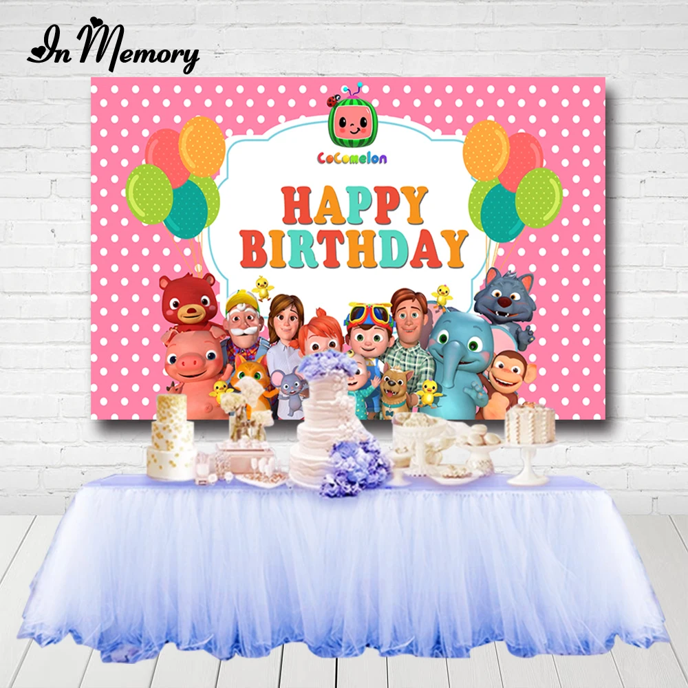 InMemory розовый фон для фотосъемки с изображением кокомеона семейных девушек на