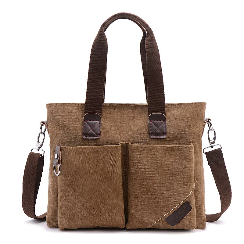 

Briefcase Men Vintage Canvas Shoulder Bag for Men Messenger Bag for Men Canvas Casual Men Shoulder Crossbody Outdoor Bags Mens