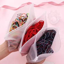 100 шт./компл. сумка упаковывается девочки, изящное яркое; резинка для волос, обтянутая тканью; резинки с завязками для хвост держатель резинка для волос из стильная повязка на голову женские аксессуары для волос
