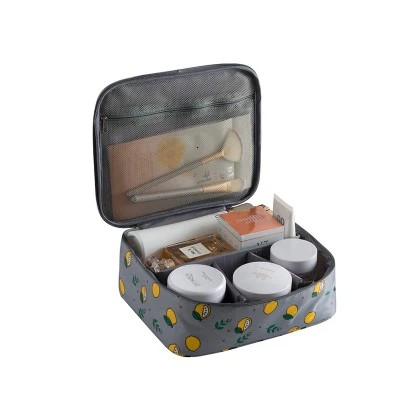 Gray lemon Модная дорожная косметичка для макияжа, водонепроницаемая женская косметичка, косметичка-органайзер, сумки для хранения, для макияжа, портативная косметичка - Цвет: Gray lemon
