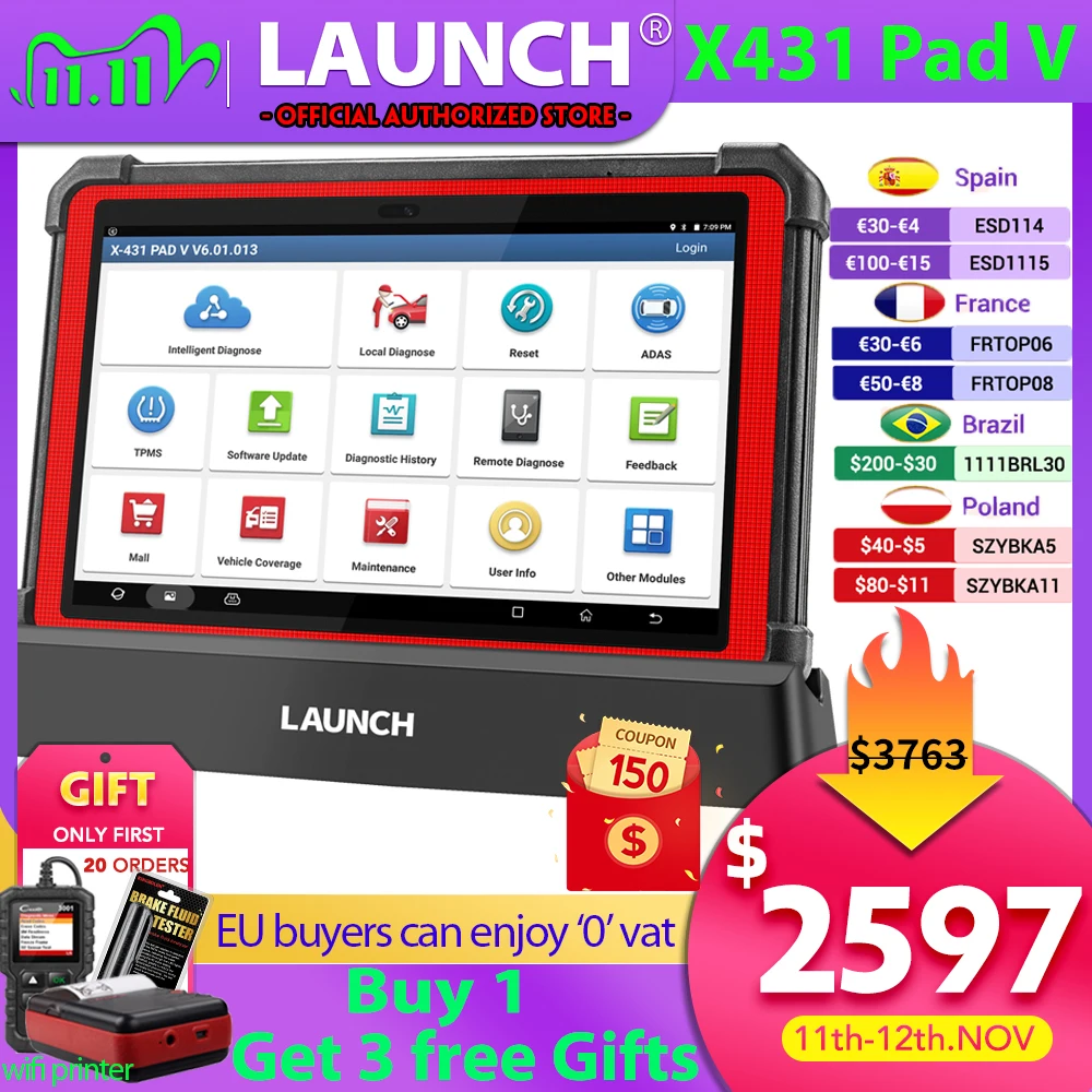 

Запуск X431 PAD V OBD2 сканер автомобильные инструменты онлайн-программирование клавиш ECU программа OBDII OBD диагностический инструмент активный те...