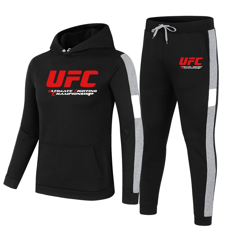 

Brand Tracksuit Men's Fashion Hoodie 2021 Men's Suit Sweatshirt + Sweatpants Spring and Autumn Fleece Hooded Pullover Two-piece
