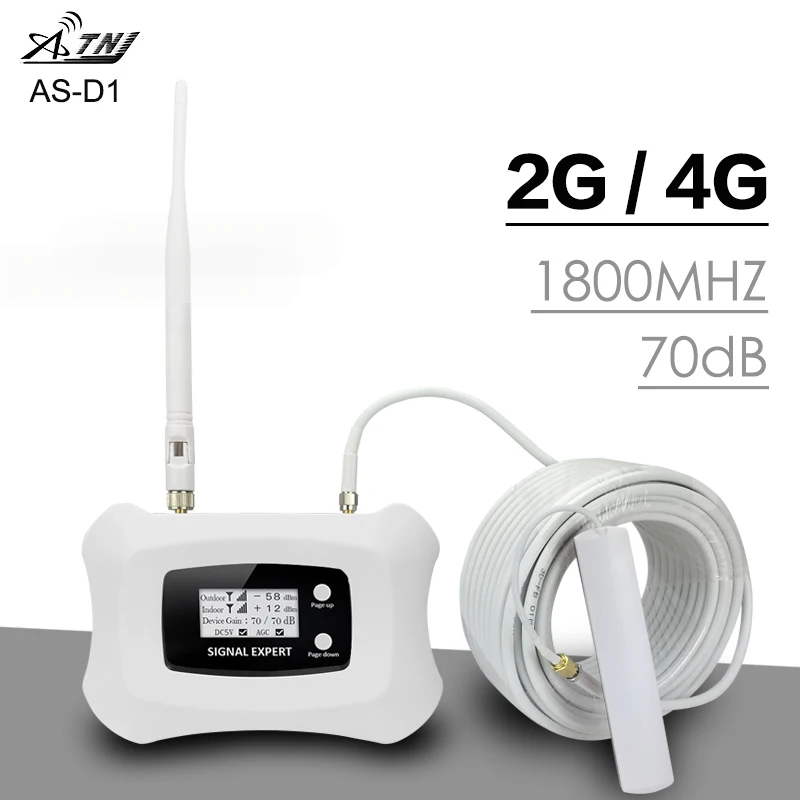 ЖК-дисплей ATNJ 4G LTE Moblie Телефонный ретранслятор GSM 70dB Усиление DCS 1800 МГц 2G 4G сотовый усилитель усилителя Band 3 Антенна