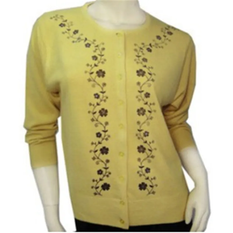 Women's Embroidery Tops Sweater Fashion All-Match Mother Clothing Cardigan Women Plus Large Size Shirt XXXL 4XL |
