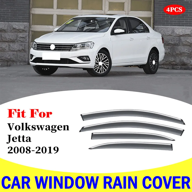 For Volkswagen Jetta 2008-2019 window visor car rain shield deflectors awning trim cover exterior car-styling accessories parts