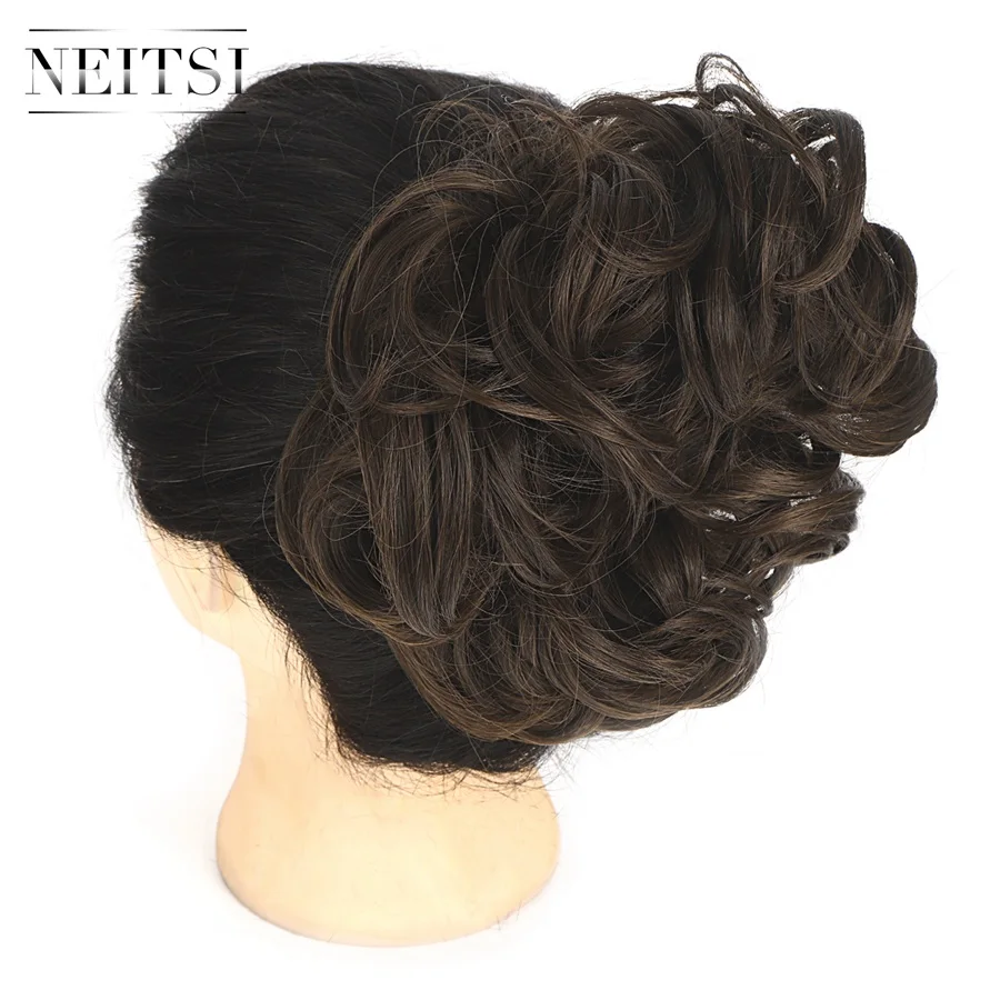 Neitsi Messy Bun синтетические волосы для наращивания Вьющиеся Волнистые пончик-шиньон для женщин инструмент для укладки