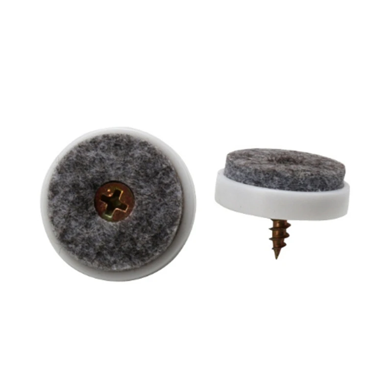 

50 Pcs 24mm Felt Pads for Furniture Round Screw-in Sliders for Chair Legs, Floor Gliders to Protect Hardwood, White