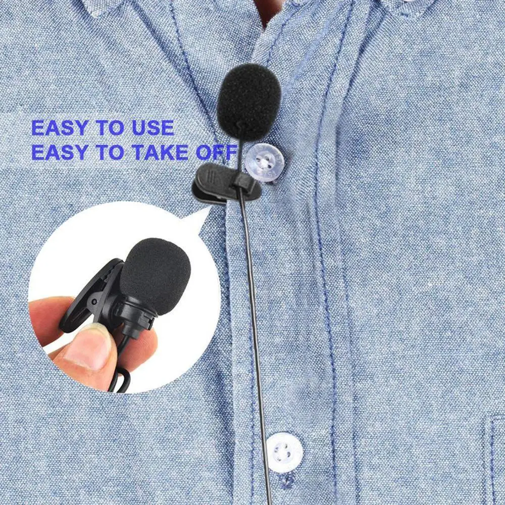 

1 PC 3.5 MM Lavalier Microphone Clip-on Collar Tie Cell Phone Recording Laptop Android Mic Mobile Tablet Phone For ios E2Z2