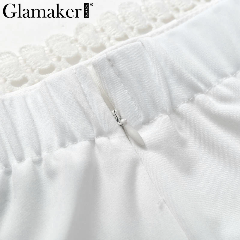Glamaker, кружевное Белое Облегающее мини-платье, Женский костюм из двух частей, с расклешенными рукавами, зимнее платье, осенние короткие сексуальные вечерние элегантные платья для клуба