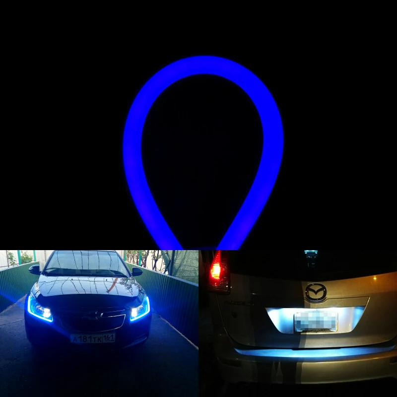 Гибкая светодиодная лента DRL для дневных ходовых огней указателей поворота 1 шт. 12