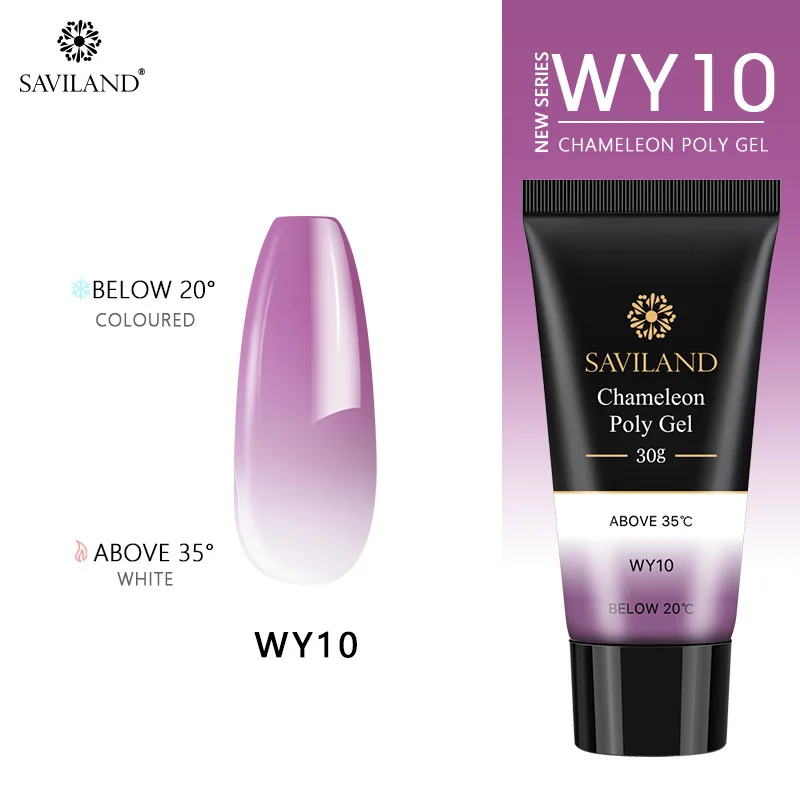 30ml WY10 SAVILAND поли гель меняющий цвет 30 мл 15 мл термальный поли гель наращивание ногтей быстро желе кристалл УФ строительный гель для полировки дизайн - Цвет: 30ml WY10