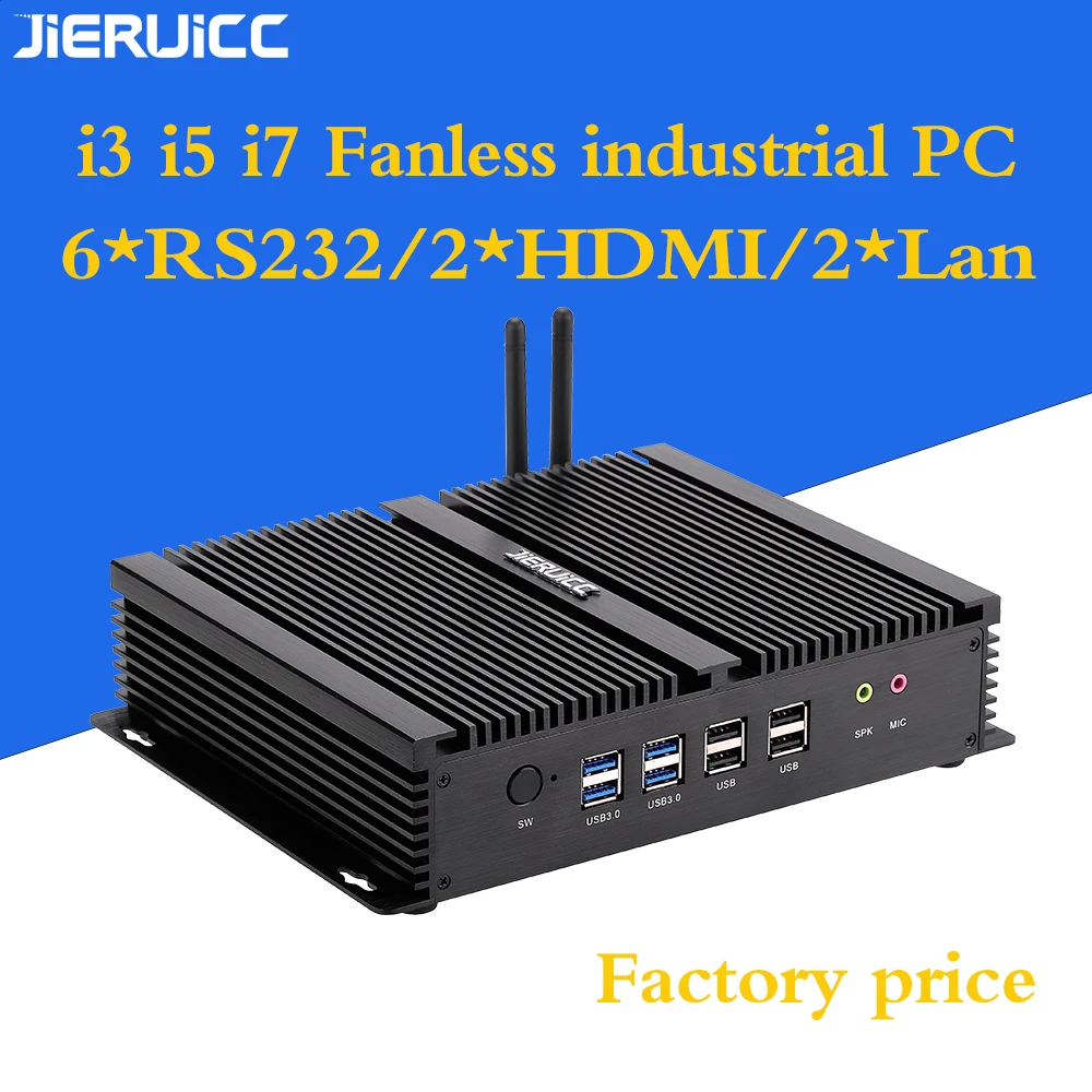 Cheap Industrial PC Fanless Intel Core I3 4010U i5 4200u i7 4500u NUC Barebone Mini with 6COM DUAL LAN Port 2 hdmi | Компьютеры и офис