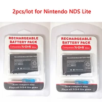 2pcs 3 7v 2000mah rechargeable li ion battery pack for nintendo ds lite ndsl dsl console replacement bateria with screwdriver