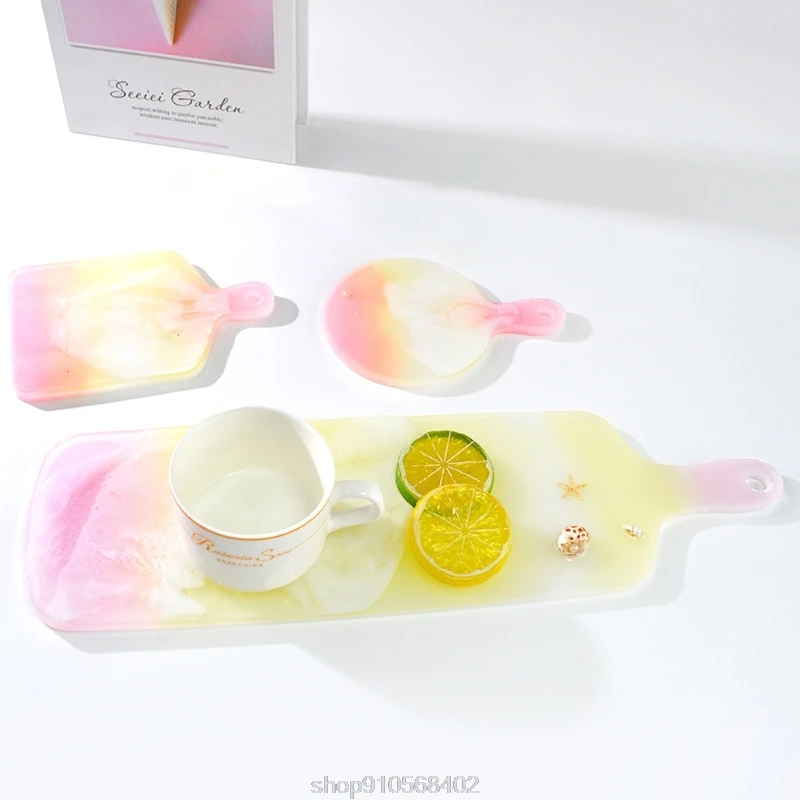 

6Pcs Silicone Tray Molds Casting Mold Kit Large Serving Handle Board Epoxy Resin DIY Mould Craft Tools Decor D03 20 Dropship