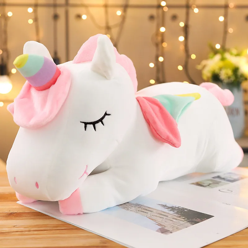 

New 1pcs LED Rainbow Glow Unicorn Pillow Doll Cute Stuffed Animals Plush Toy Children's Christmas Gift 25-40cm