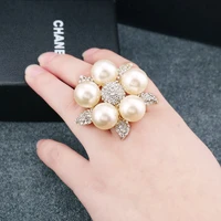 exaggerated white pearl short and fat adjustable wedding ring suitable for women girls fashion jewelry womens non allergic ring