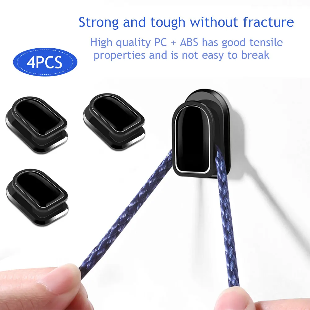 

4Pcs Car Hook Car Sticker Holder Auto Fastener Self Adhesive Wall Hook Hanger Auto Fastener Clip for USB Cable Headphone