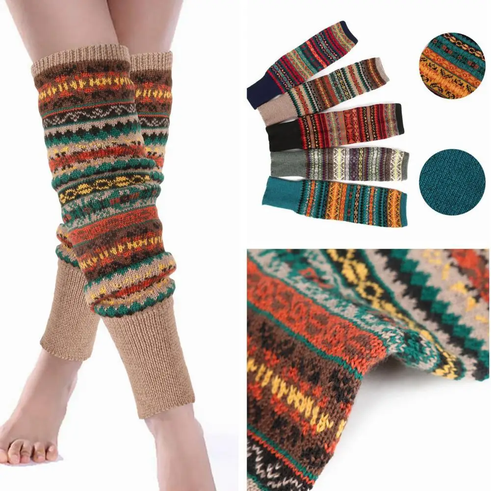 

Прочные холодностойкие Супермягкие яркие гетры яркого цвета в богемном стиле женские гетры Зимние гетры 1 пара