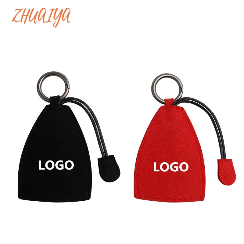 Верхний слой кожаный Универсальный автомобильный чехол для ключей с замшевым