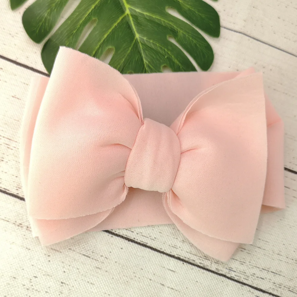 Light Pink Для маленьких девочек и повязка на голову для новорожденных, повязка на голову, повязка на голову, повязка для малышей бандо Bebe, многослойное платье из ткани с бантом головные уборы тюрбан Головные уборы аксессуары - Цвет: Light Pink