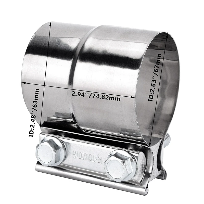 1pc 2.5 Inch 2 1/2 Lap Joint Exhaust Band Clamp-Preformed Stainless Steel For Catback Silencer | Автомобили и мотоциклы