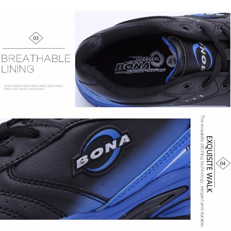BONA New Running Shoes for Men Comfortable Sneakers Jogging Trekking  Women Sport Shoes Jogging Cushion Outdoor Walking Shoes