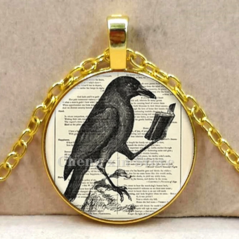 Птица на ветке стекло кабошон ожерелье животное милые птицы художественный фото