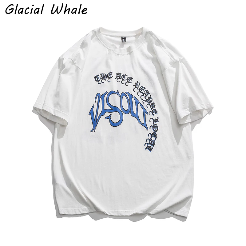 

GlacialWhale Мужская футболка для мужчин, лето, повседневные топы, хлопковые футболки с принтом в виде Японская уличная одежда в стиле Харадзюку, ...