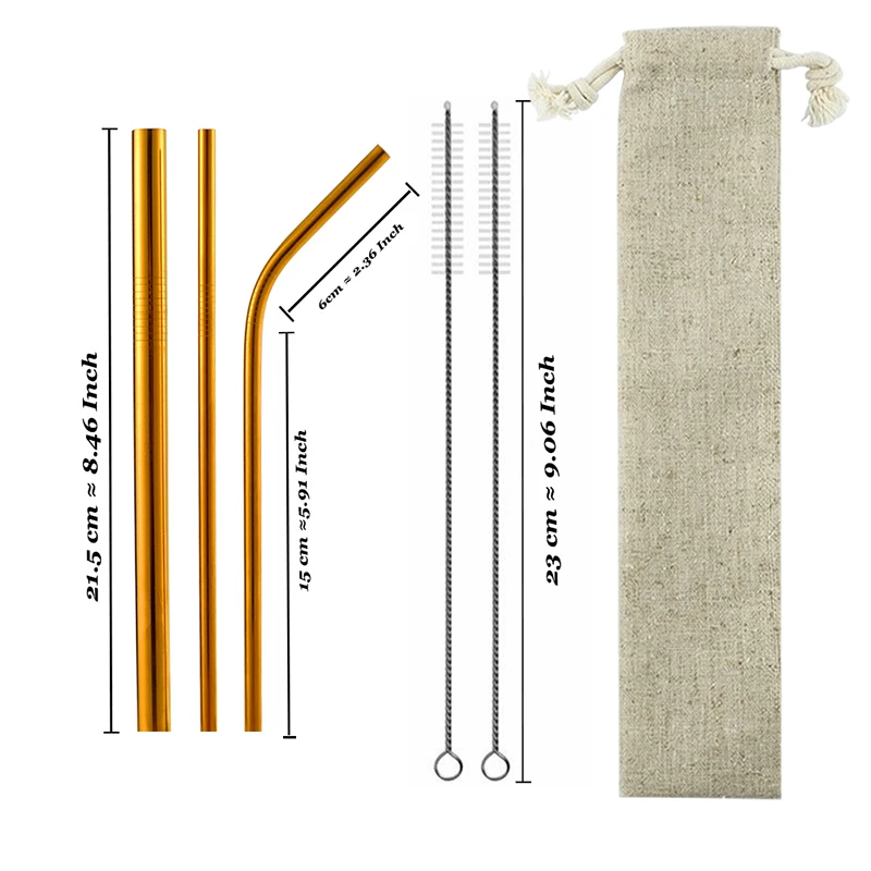 6 шт. многоразовые соломинки для напитков из нержавеющей стали 304|Соломинки питья|