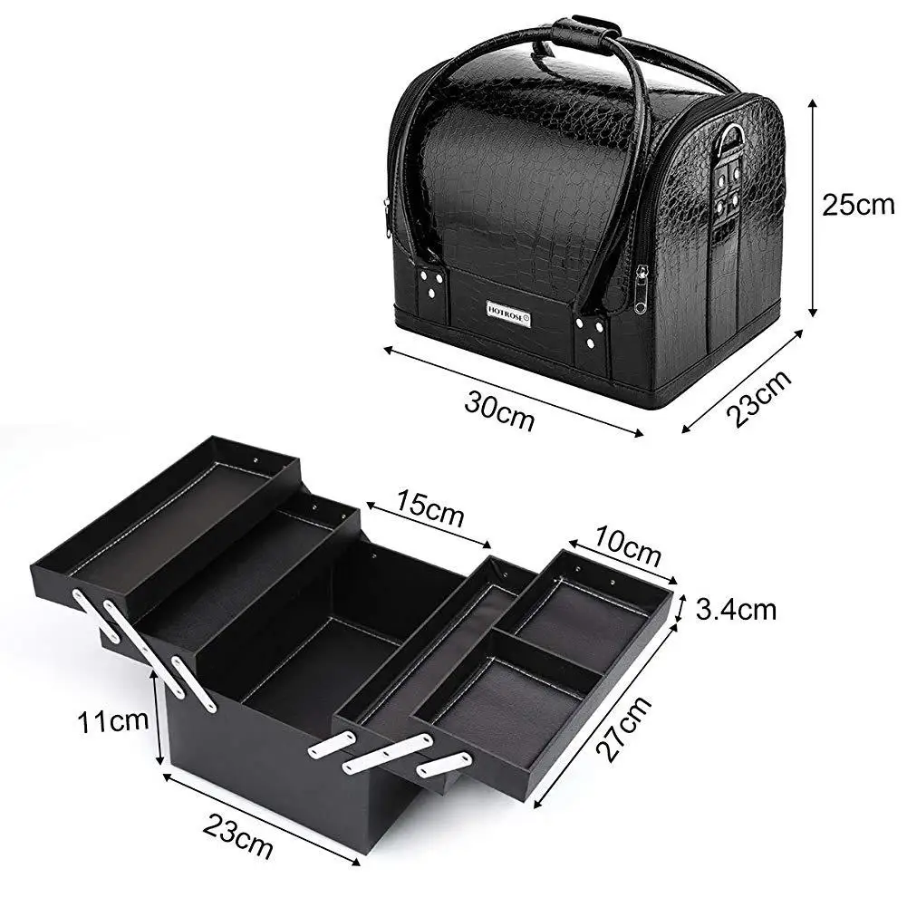 

New Professinal Cosmetic Case Multi Layer PU Makeup Box Large Capacity Makeup Case High Quality Women Travel Makeup Case