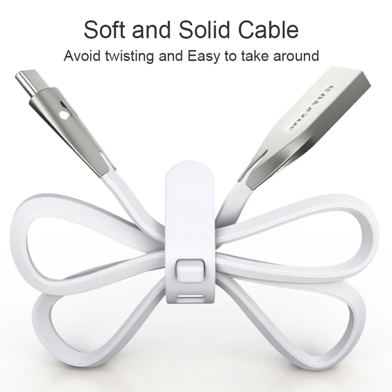 Зарядный кабель SAMZHE из цинкового сплава плоский USB Type-C для Galaxy S8 Plus Xiaomi Huawei P10 P9
