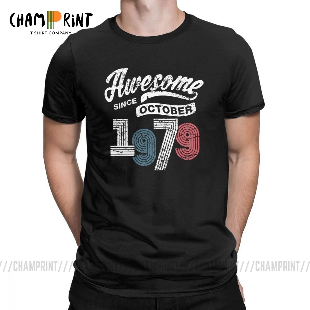 Потрясающая с октября 1979 года футболка винтажный подарок на день рождения для