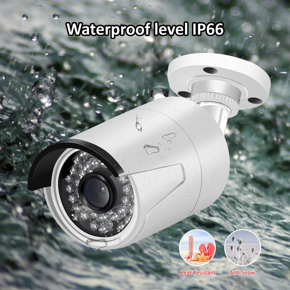 

5MP IP Camera POE CCTV Surveillance Security Camera Onvif H.265 IR Night Vision IP66 Waterproof Smart Motion Detection