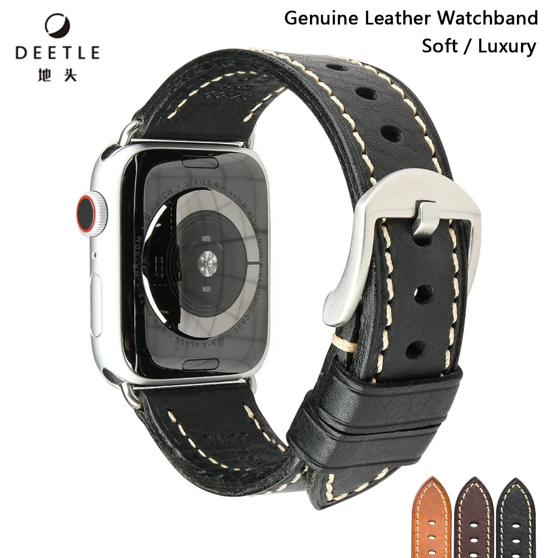 Genuine Leather Watchband for Apple Watch Band 38mm 40mm 42m 44mm Sport Bracelet Belt for iWatch 6 SE 5 4 3 2 1 Men Watch Strap