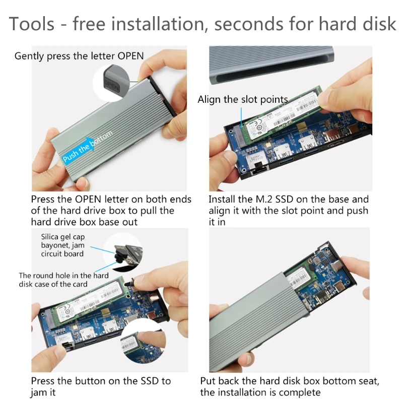 

USB C Hub M.2 SSD Enclosure HDMI-Compatible+USB3.1+RJ45+PD Type-C Docking Station for M.2 NVME SSD 6 in 1 Hub 28GE