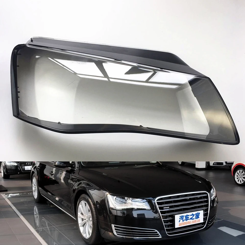 Passenger Sider Для Audi A8 2011 2012 2013 крышка фары автомобиля объектив Замена Прозрачный передний авто чехол - Цвет: Passenger Sider