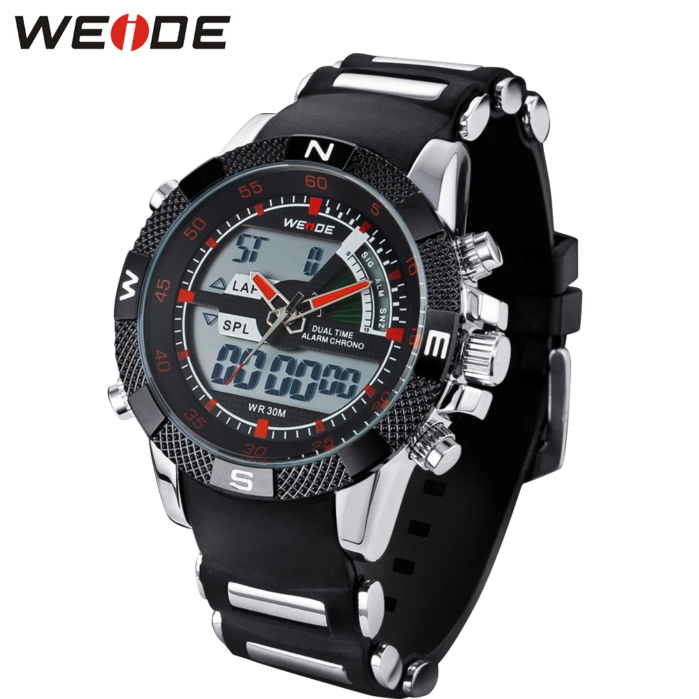 WEIDE мужские часы люксовый бренд аналоговый цифровой календарь Автоматическая