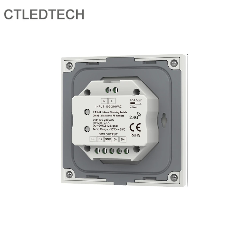 Новинка диммируемая Сенсорная панель T16-3 Zone DMX512 Master 100-512 в переменного тока вход