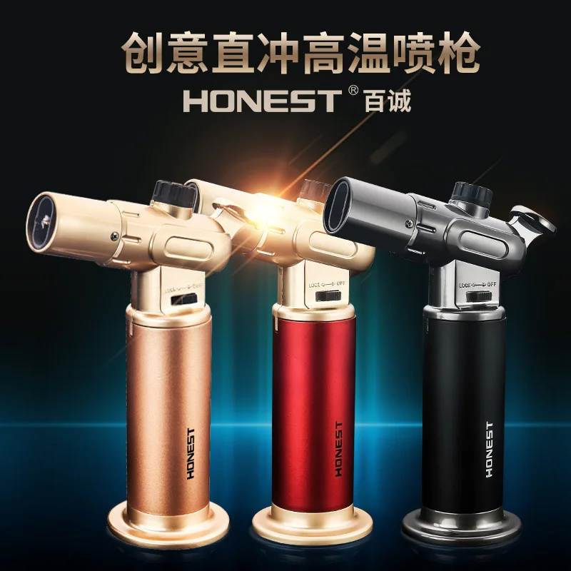 

Inflatable high temperature resistant windproof spray gun welding gun dual / single flame adjustable cigar lighting spray gun