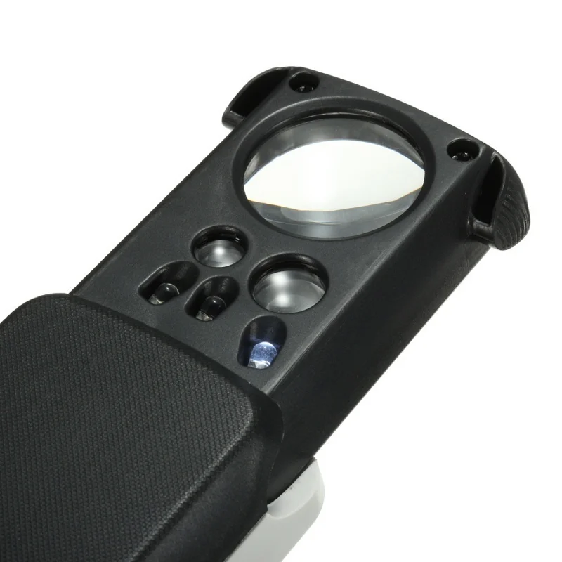 

30X 60X 90X Pocket Magnifying Glass with Light Slide Out LED Portable Loupe Magnifier for Gems Jewelry Rocks Stamps Coins Watche