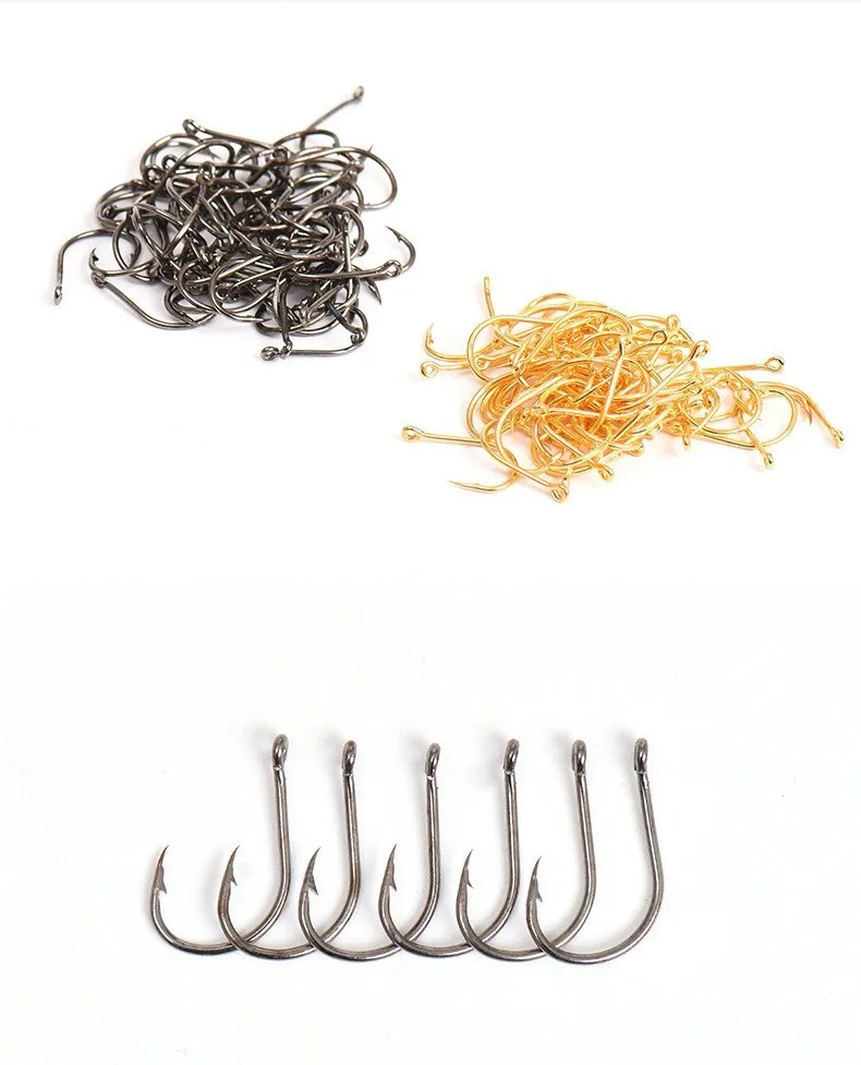

600pcs Fishing hook set 3-12# Small Large size Mix Boxed Fly Assist Accessories Hole Barbed Fishhook Kit Box Carp Fish tool Sea