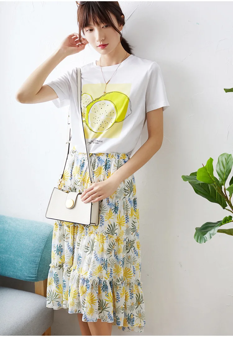 Женская футболка с короткими рукавами Повседневная Свободная круглым вырезом и