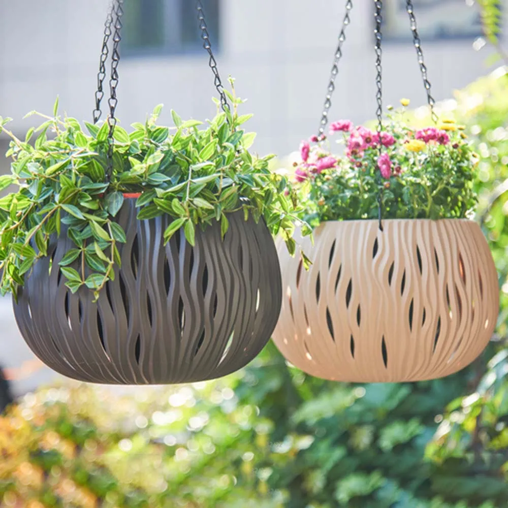 

Dual-pots Hanging Basket Indoor Outdoor Flowers Green Plant Hanging Pot for Garden Balcony Windowsill Porches Decor