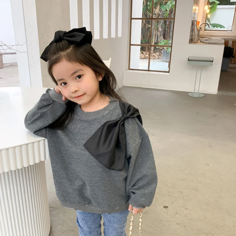 

Keelorn Mother and Daughter T-shirts 2021 New Spring Family Matching Outfits Girl Kids Bowknot Sweatershirt Women Clothing